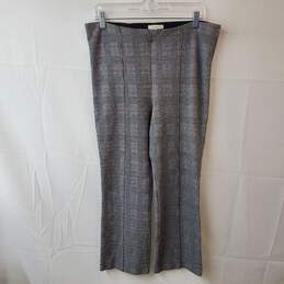 Anthropologie The Essential Crop Flare Pants Checked Gray Size L