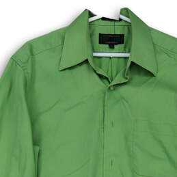 Mens Green Long Sleeve Spread Collar Pocket Colours Dress Shirt Size 32/33