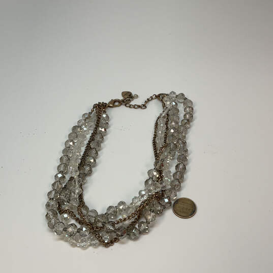 Designer Betsey Johnson Gold-Tone Multi Strand Adjustable Beaded Necklace image number 3