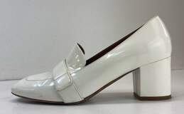 Tabitha Simmons White Patent Leather Pump Block Heels Shoes Size 38.5 alternative image