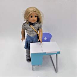 2013 American Girl Doll W/ 2015 Flip Top School Desk