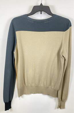 Proenza Schouler Mens Tan Blue Cotton Long Sleeve Pullover Sweater Size Large alternative image