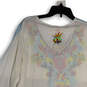 NWT Womens Multicolor Embroidered 3/4 Sleeve Pullover Tunic Top Size Medium image number 4