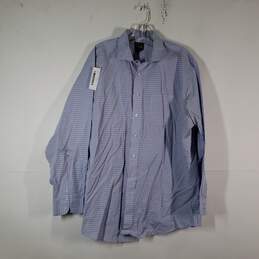Mens Check Tailored Fit Long Sleeve Collared Dress Shirt Size 17.5-35