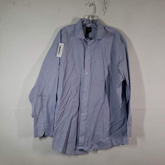 Mens Check Tailored Fit Long Sleeve Collared Dress Shirt Size 17.5-35 image number 1