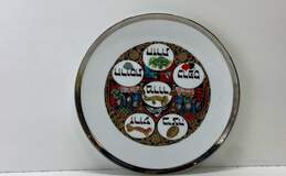 Judica Passover 10.5 in. China Plate 22 k Hebrew Home Décor Collector's Plate