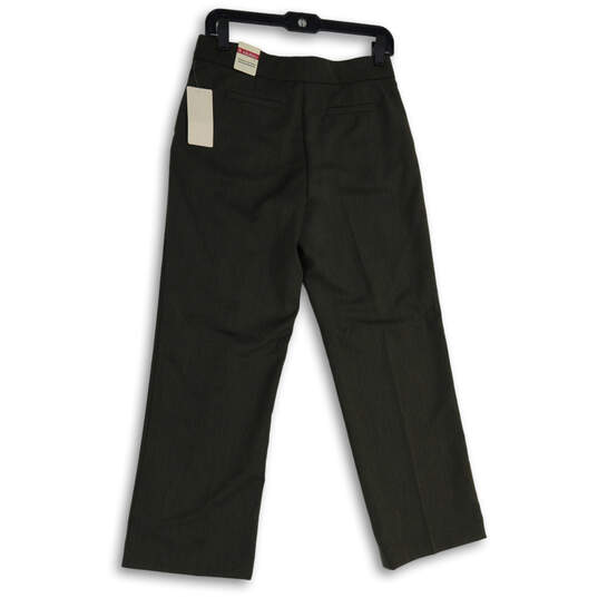 NWT Womens Gray Flat Front Welt Pocket Straight Leg Ankle Pants Size 6P image number 2