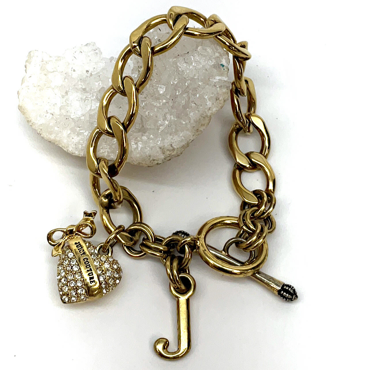 JUICY COUTURE Chain Heart Pendant Bracelet - GOLD | Tillys
