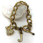 Designer Juicy Couture Gold-Tone Rhinestone Toggle Heart Charm Bracelet image number 1