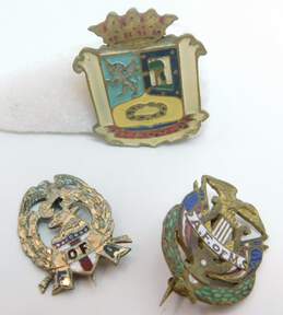 VNTG Mixed Metals & Enamel F of A, Madrid & American Federation of Musicians Pins 6.9g