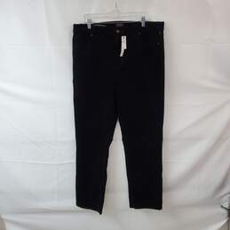 Talbots Black Corduroy Cotton Straight Leg Pant WM Size 16 NWT