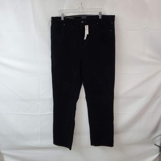 Talbots Black Corduroy Cotton Straight Leg Pant WM Size 16 NWT image number 1