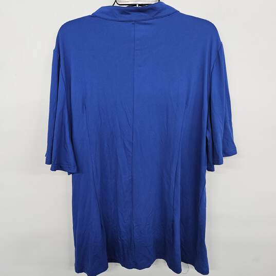 Hocosit Pleated Front V Neck Button Tunic Tops image number 2