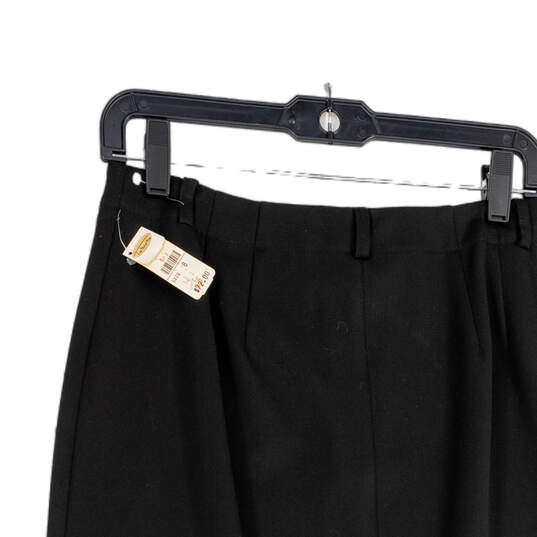 NWT Womens Black Pleated Back Slit Midi Straight & Pencil Skirt Size 8 image number 3