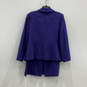 NWT Womens Purple Long Sleeve Classic Blazer And Skirt 2 Piece Set Size 14W image number 2