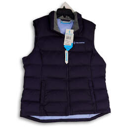 NWT Womens Blue Welt Pocket Sleeveless Full-Zip Puffer Vest Size X-Large