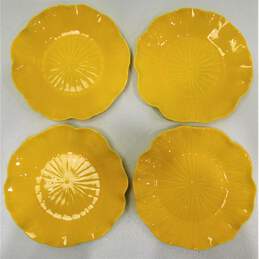Metlox Poppytrail Lotus Yellow Set Of 4 Salad Lunch Plates