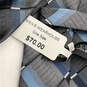 Mens Blue Gray Silk Adjustable Classic Pointed Designer Neck Tie One Size image number 4
