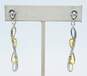 Carolyn Pollack Relios 925 & Brass Accented Scrolled Drop Post Earrings 5.8g image number 1