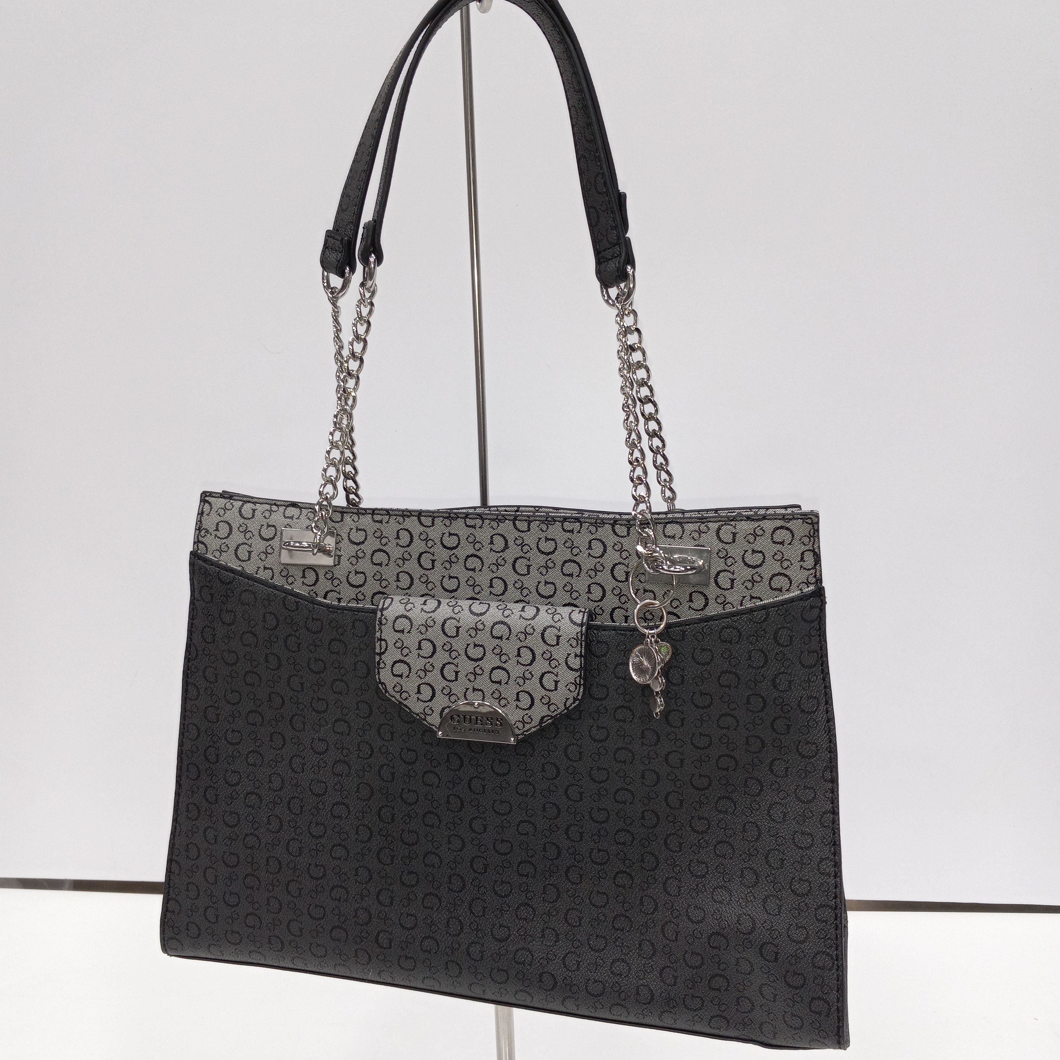 WOMAN'S GUESS HANDBAG Purse Black With Removable Strap Ladies Shoulder Bag  £23.51 - PicClick UK