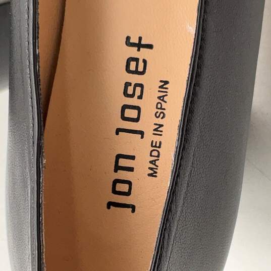 Jon Josef Womens Black Leather Pointed Toe Slip On Pump Heel Size 8 image number 6