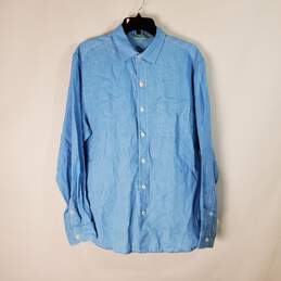 Tommy Bahama Mens Blue Long Sleeve Button Up Shirt Sz M NWT