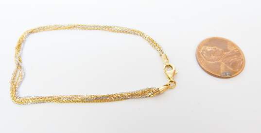 14K Yellow & White Gold 6-Strand Fine Chain Bracelet 2.3g image number 6