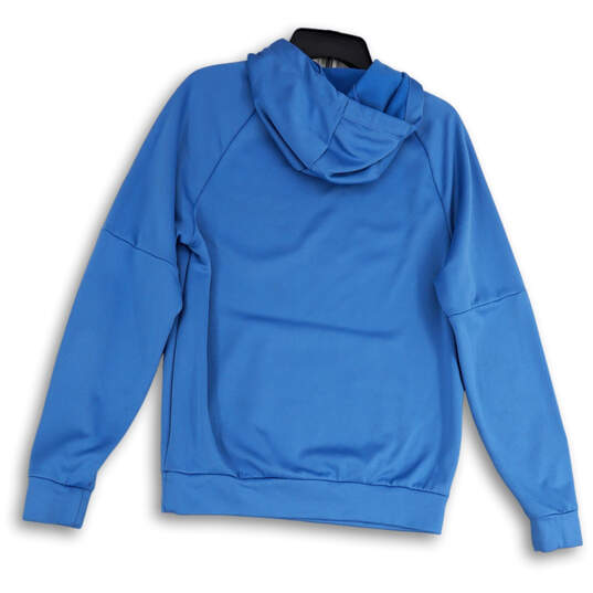 Womens Blue Long Sleeve Kangaroo Pockets Therma-Fit Pullover Hoodie Size S image number 2