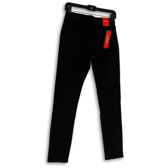 NWT Womens Black Dark Wash Stretch Pockets Denim Skinny Jeans Size 6 image number 2