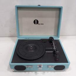 1 by One Vintage Turquoise Portable Record Turntable alternative image