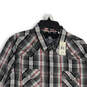 NWT Mens Black Red Spread Collar Long Sleeve Button-Up Shirt Size XXL image number 3