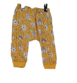 Kids Yellow Animal Print Elastic Waist Jogger Pants Size 12M