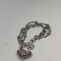 Designer Brighton Silver-Tone Pink Rihnestone Heart Shape Charm Bracelet image number 2