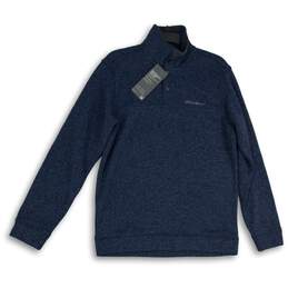 NWT Eddie Bauer Mens Navy Blue Radiator Fleece Snap-Front Pullover Sweater Sz M alternative image