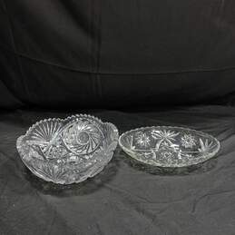 Bundle of 2 Heavy Cut Star Pattern Home Décor Candy Dishes/Bowls
