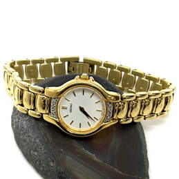 Designer Seiko 1N00-0AL0 Gold-Tone Round Dial Quartz Analog Wristwatch