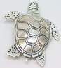 Signed Emilia Castillo Taxco 925 Sea Turtle Brooch 21.7g image number 2