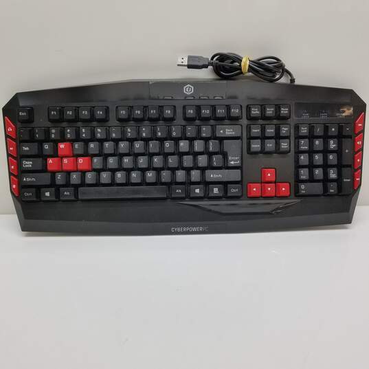 Cyberpower PC gaming red black gaming keyboard image number 1