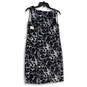 NWT Womens Black Gray Animal Print Sleeveless Back Zip Sheath Dress Sz 12P image number 2