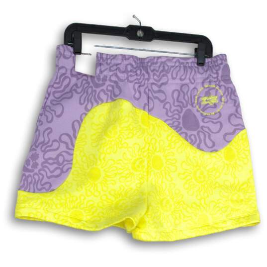 NWT Nike Womens Purple Yellow Elastic Waist Pull-On Athletic Shorts Size Large image number 2