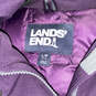 Womens Purple Long Sleeve Pockets Faux Fur Full-Zip Parka Jacket Size L/P image number 3
