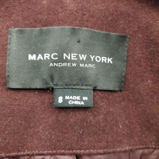 Marc New York Women Burgundy Boucle Coat image number 4