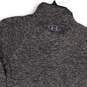 Womens Gray Heather Long Sleeve 1/2 Zip Mock Neck Pullover T-Shirt Size S image number 4