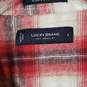 Mens Plaid Collared Long Sleeve Chest Pockets Button-Up Shirt Size Large image number 4
