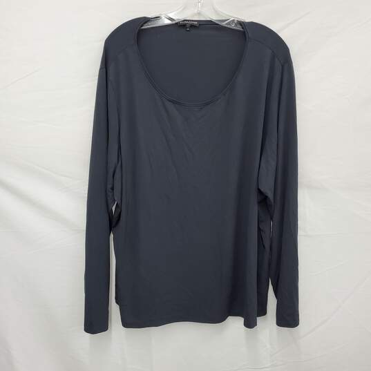 Eileen Fisher WM's Sunday Long Sleeve Tee Steely Blue Size 3X image number 1