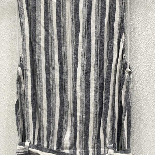 Womens Blue Striped Sleeveless Tie Waist One-Piece Romper Size Medium image number 4