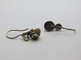 Lori Bonn Sterling Silver Pearl & Cubic Zirconia Earrings 3.8g alternative image