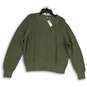 NWT Womens Green Crochet Long Sleeve Crew Neck Pullover Sweater Size XL image number 1
