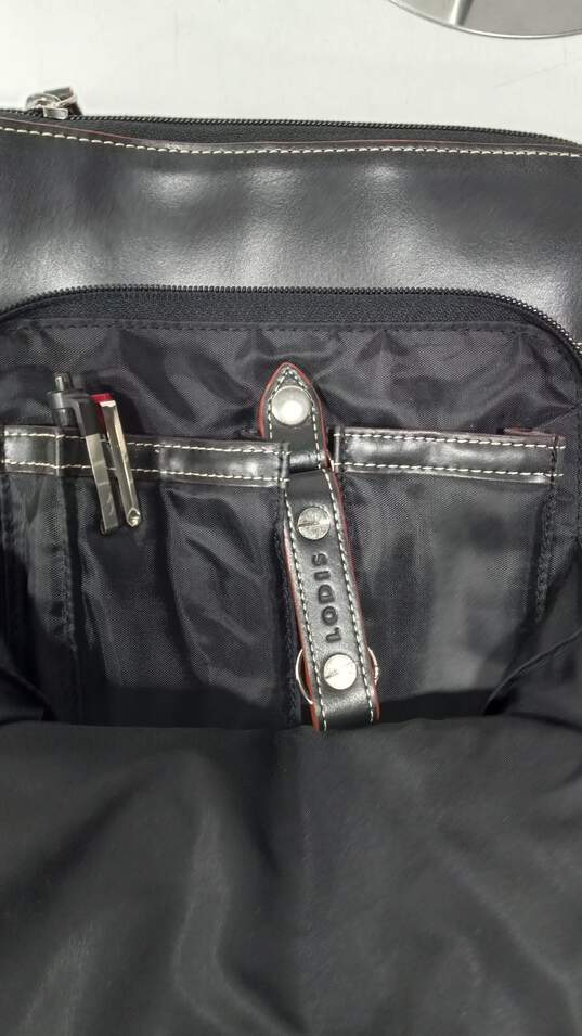 Lodis Black Leather Backpack image number 4