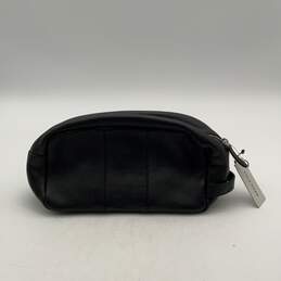 NWT Cole Haan Womens Black Pebble Leather Travel Zipper Toiletry Bag alternative image